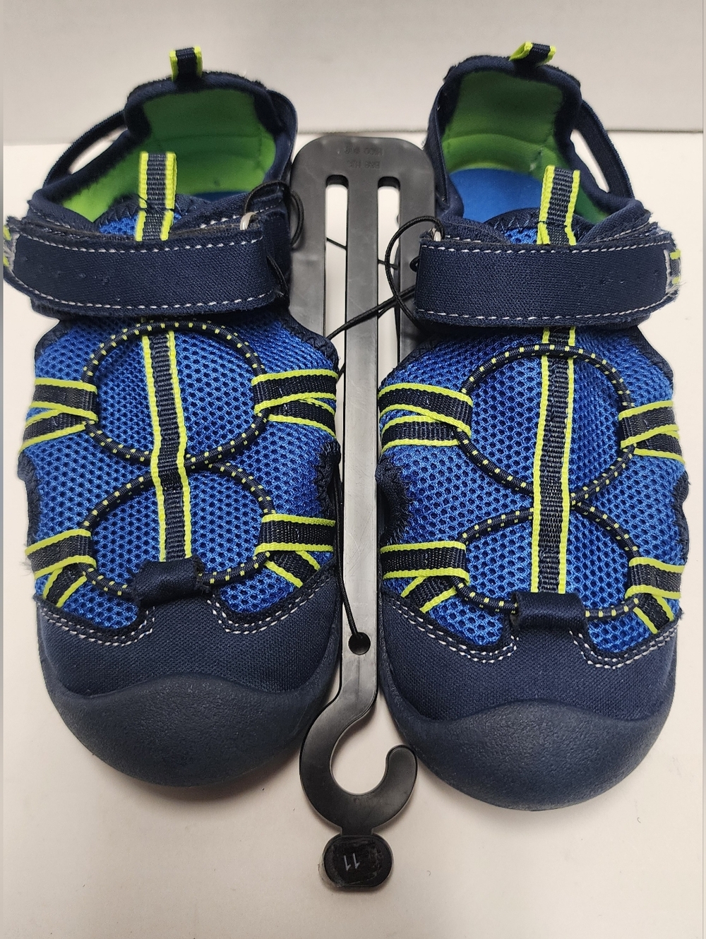 Size 11 M Boys Blue Green Watershoes Slingback Camp Sandals Falls Creek NEW